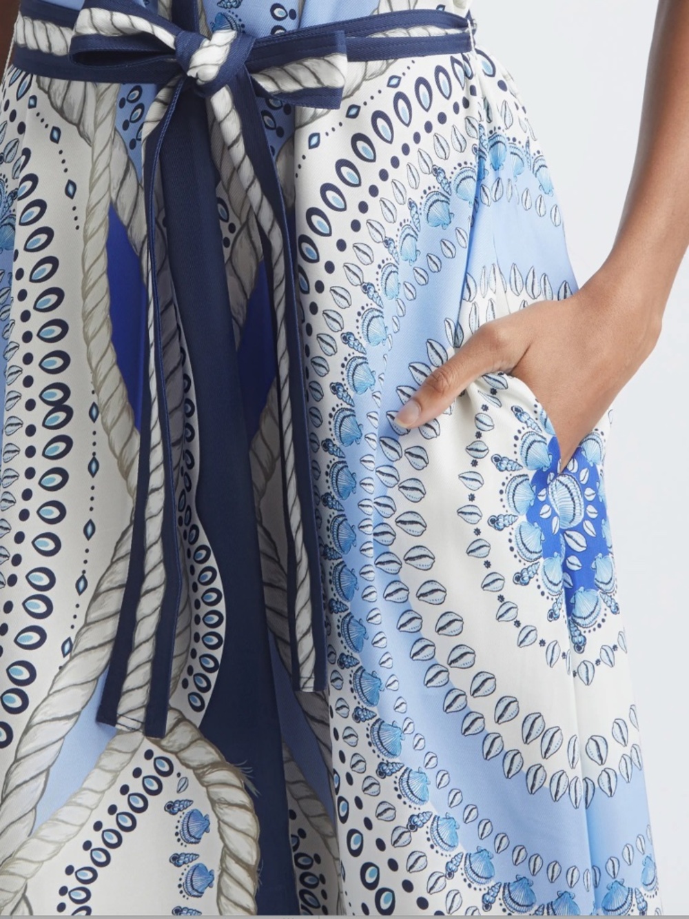 NEW/missing belt, Reiss Heidi Scarf Print Belted Midi Dress Sz 8- 85%OFF! - Picture 8 of 12
